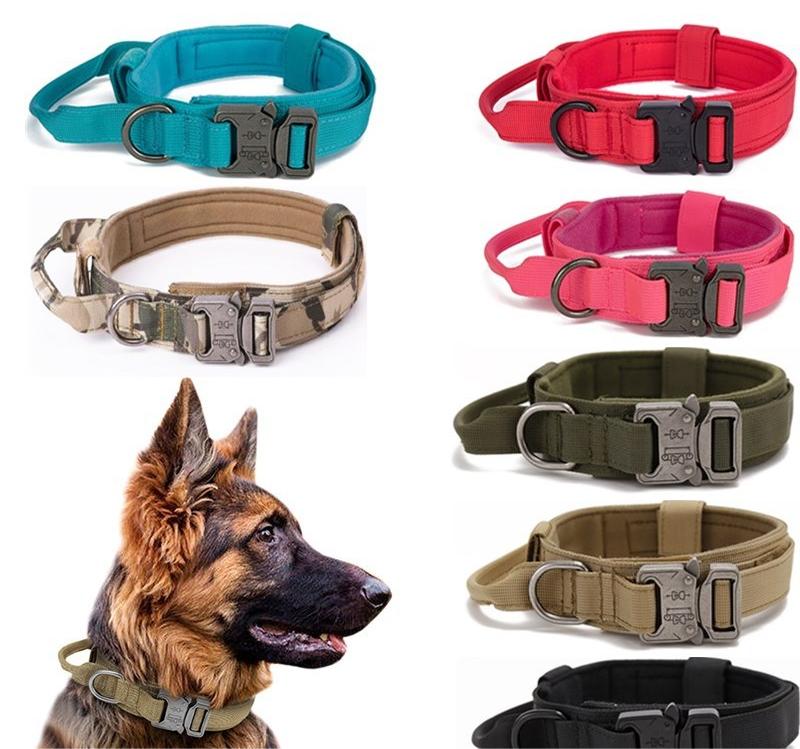 Dog collar+leash set Military-Style Tactical Nylon Collar for Large dogs-Pet Collars & Leashes-BIG FRENCHIES-Jane's Pet Boutique