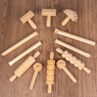 Solid Wood Mini Rolling Pin Rolling Pin Roller Seal Toy Set