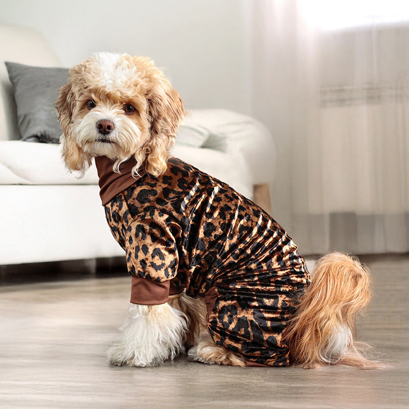 Leopard Dog Pajamas – Soft, Stretchy & Stylish Sleepwear-Pet Apparel-BIG FRENCHIES-Jane's Pet Boutique