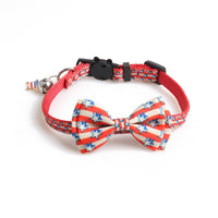 Patriotic Bow Tie Cat Collar with Bell USA