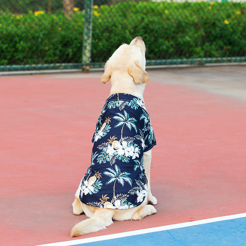 Hawaiian Pet Beach Shirt – Tropical Print Summer Outfit-Pet Apparel-BIG FRENCHIES-Jane's Pet Boutique