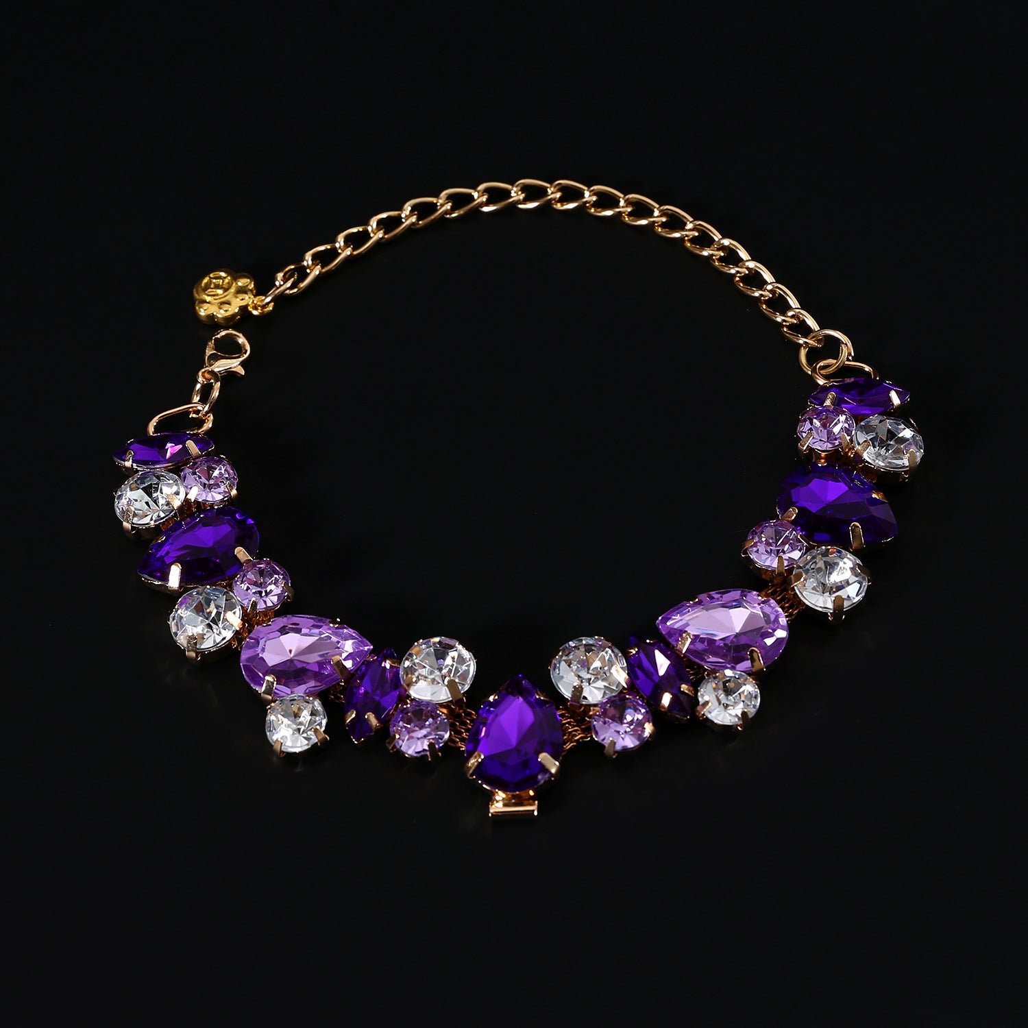 Luxury Pet Necklace – Crystal Beads & Adjustable Chain