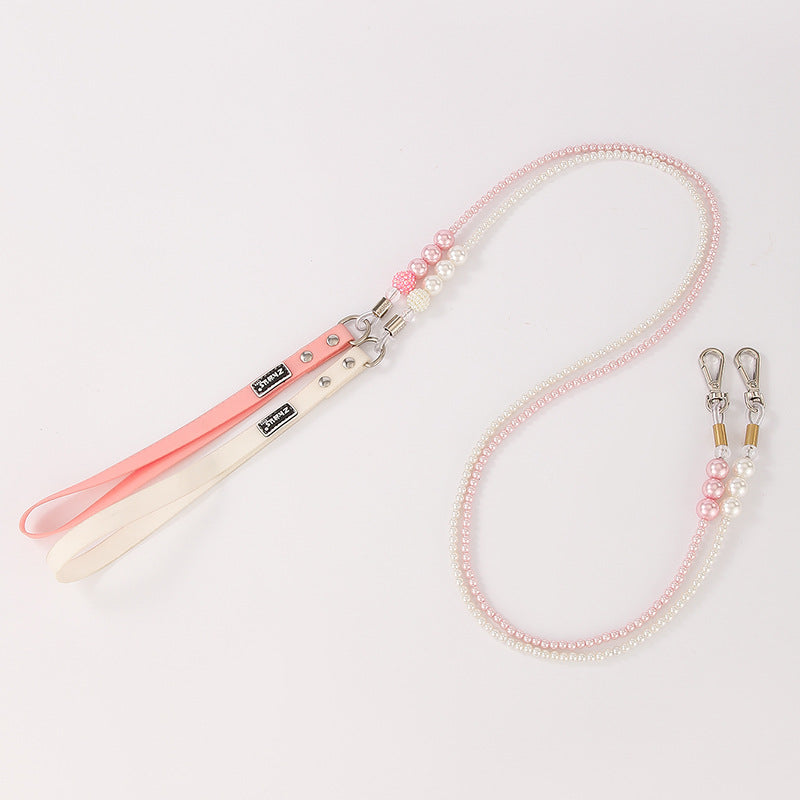 Luxury Pearl Pet Collar and Leash Set – Elegant & Lightweight-Pet Collars & Leashes-BIG FRENCHIES-Jane's Pet Boutique