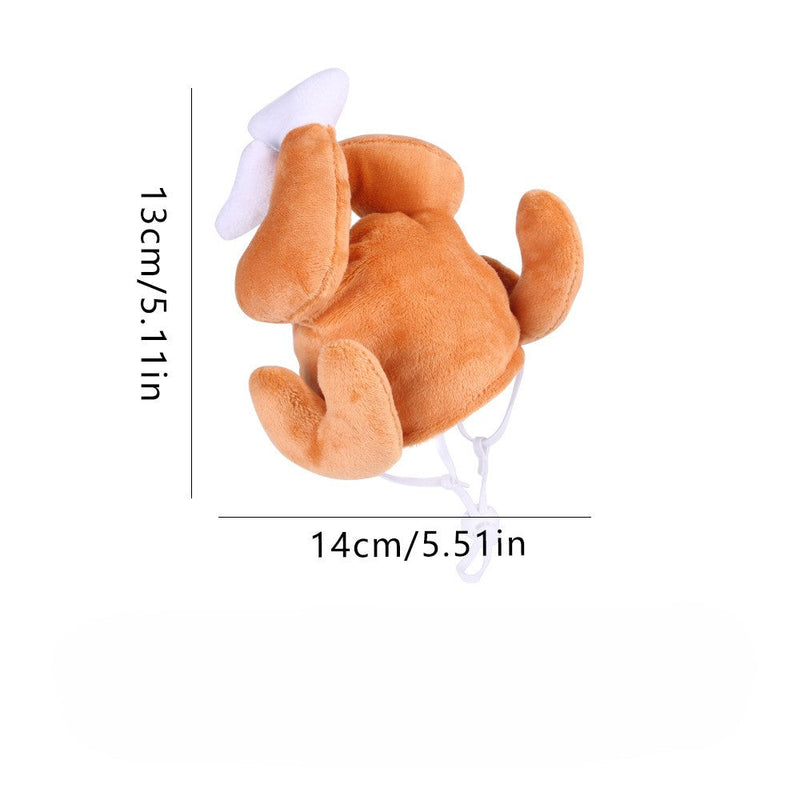 Pet Roast Turkey Hat with Plush Fabric & Elastic Strap-Pet Toys-BIG FRENCHIES-Jane's Pet Boutique