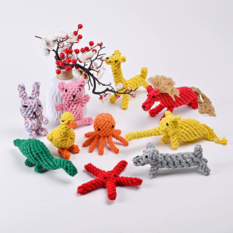 Cotton Rope Dog Toy – Cute Animals Chew-Pet Toys-BIG FRENCHIES-Jane's Pet Boutique