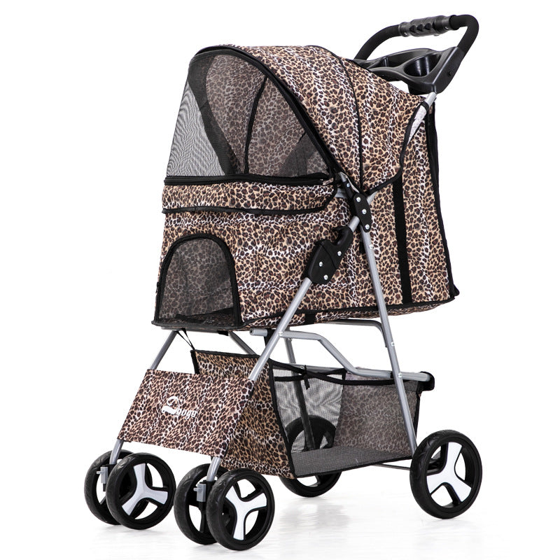 Luxury Foldable Pet Stroller – Breathable & Travel-Friendly-Pet Carriers & Travel-BIG FRENCHIES-Jane's Pet Boutique
