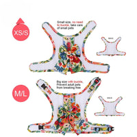 Floral Bow Mesh Dog Harness Dress with Leash