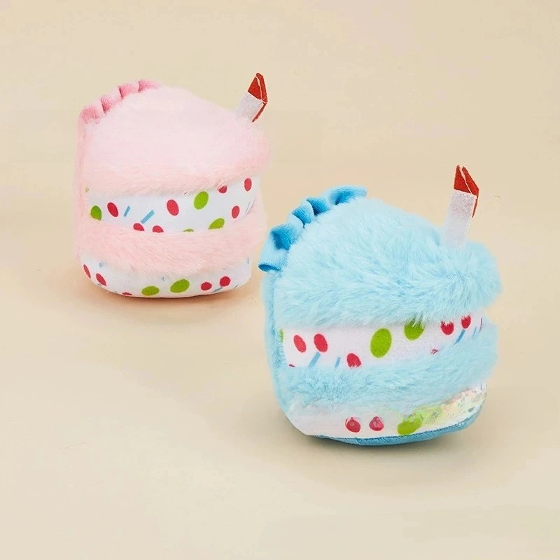Birthday Cake Plush Dog Toy with Squeaker-Pet Toys-BIG FRENCHIES-Jane's Pet Boutique