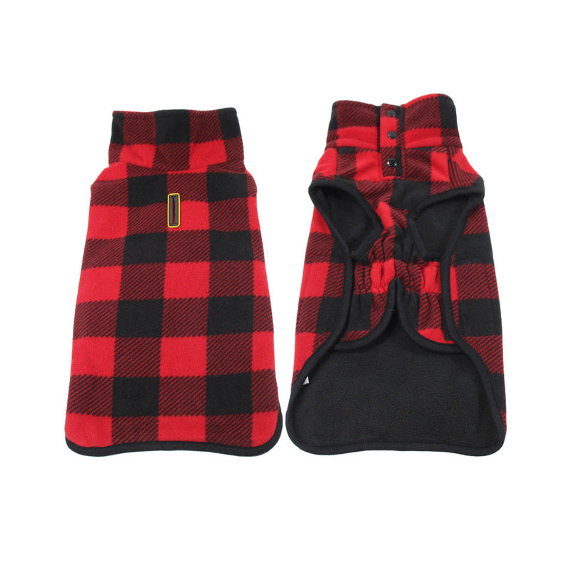 Classic Plaid Fleece Dog Jacket(2 colors)-Pet Apparel-BIG FRENCHIES-Jane's Pet Boutique