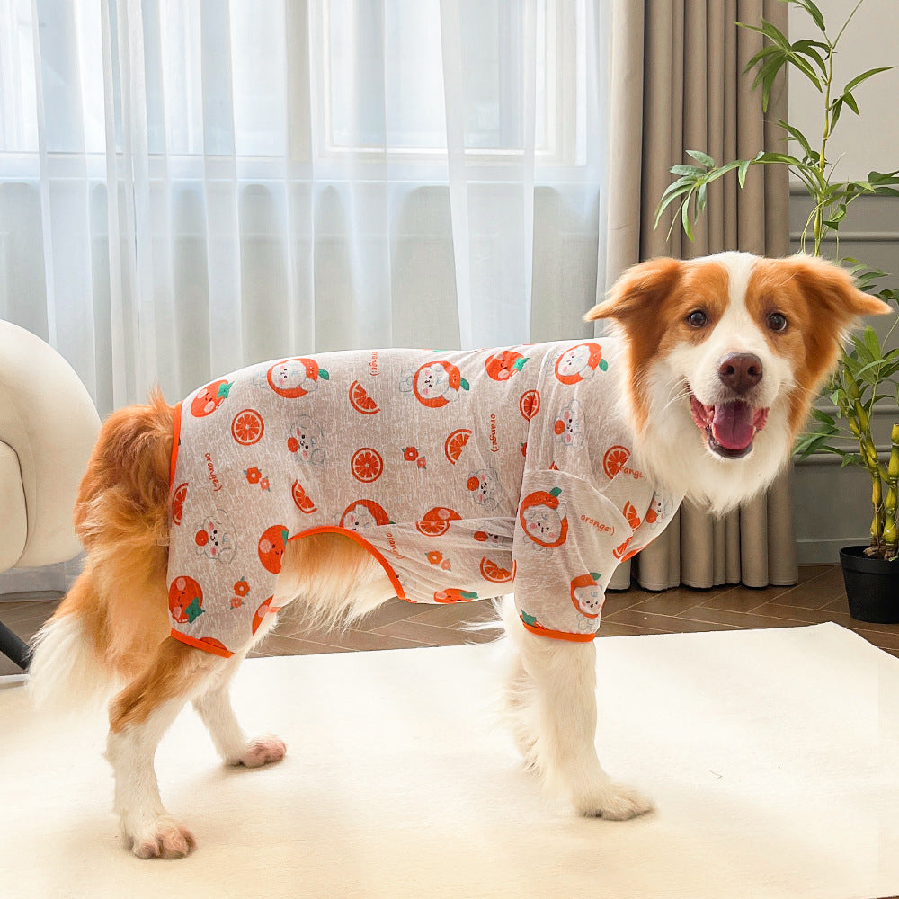 Fruit & Floral Breathable Dog Recovery Pajamas (4 Patterns)-Pet Apparel-BIG FRENCHIES-Jane's Pet Boutique