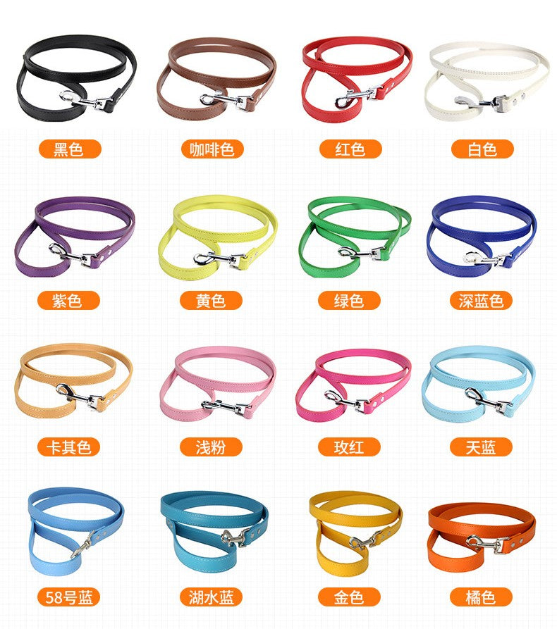 Classic Leather Dog Leash – Soft Vegan Leather Everyday Walking Lead-Pet Collars & Leashes-BIG FRENCHIES-Jane's Pet Boutique