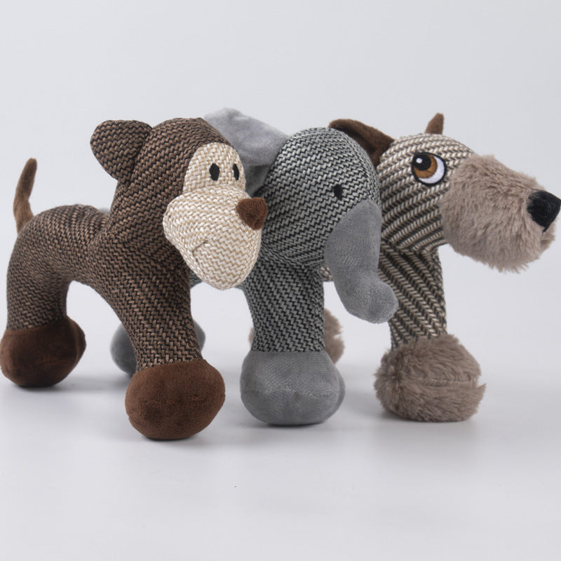 Dog Toy Linen Plush – Durable Squeaky Puppy Chew Toy-Pet Toys-BIG FRENCHIES-Jane's Pet Boutique