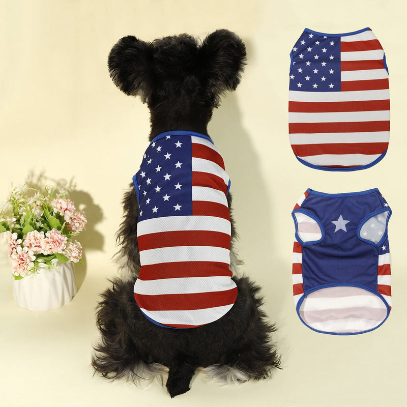 USA Patriotic Dog Tank – Lightweight & Breathable Summer Tee-Pet Apparel-BIG FRENCHIES-Jane's Pet Boutique