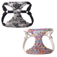 Luxury Tweed Dog Harness and Leash Set Soft Adjustable Small Dog Walking Vest