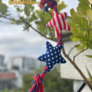 Dog toy rope USA stars-Pet Toys-BIG FRENCHIES-Jane's Pet Boutique