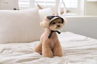 Elegant Black Lace Straw Pet Hat for Dogs & Cats - Wedding, Tea Party, Birthday & Photo Prop Accessory