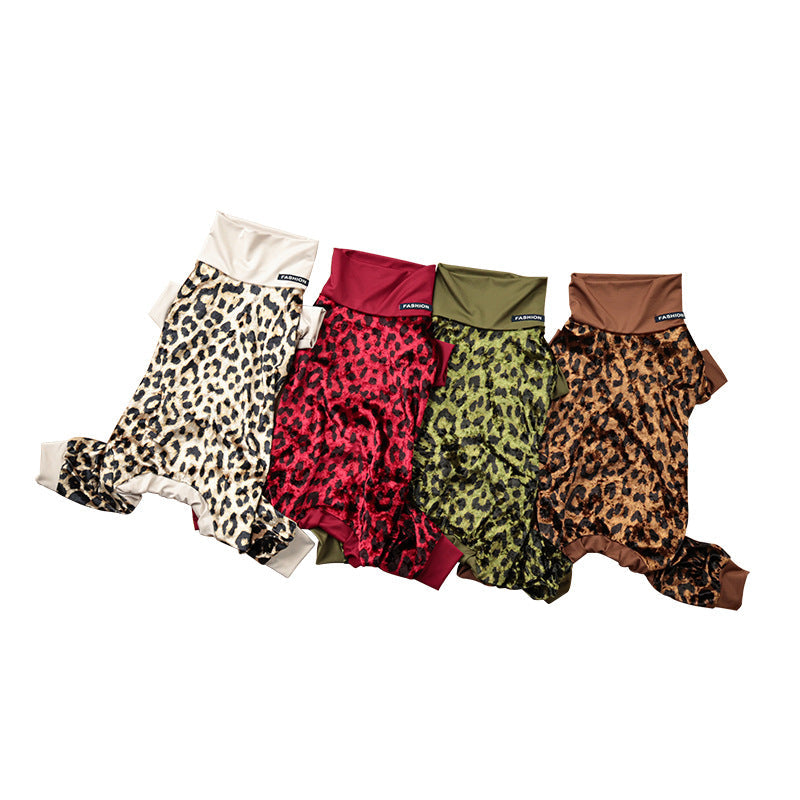 Leopard Dog Pajamas – Soft, Stretchy & Stylish Sleepwear-Pet Apparel-BIG FRENCHIES-Jane's Pet Boutique