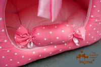 Dog house princess pink dot lace