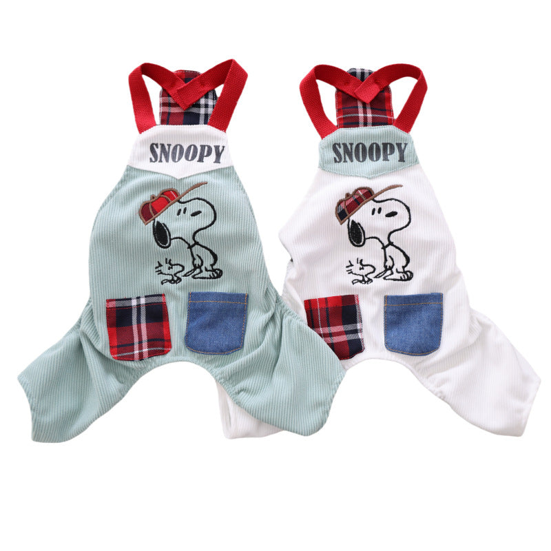 Dog outfit overalls Snoopy-Pet Apparel-BIG FRENCHIES-Jane's Pet Boutique