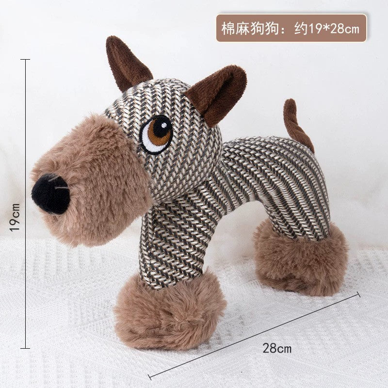 Dog Toy Linen Plush – Durable Squeaky Puppy Chew Toy-Pet Toys-BIG FRENCHIES-Jane's Pet Boutique