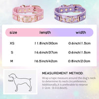 Luxury Crystal Heart Dog Collar – Pink & Purple Croc Texture
