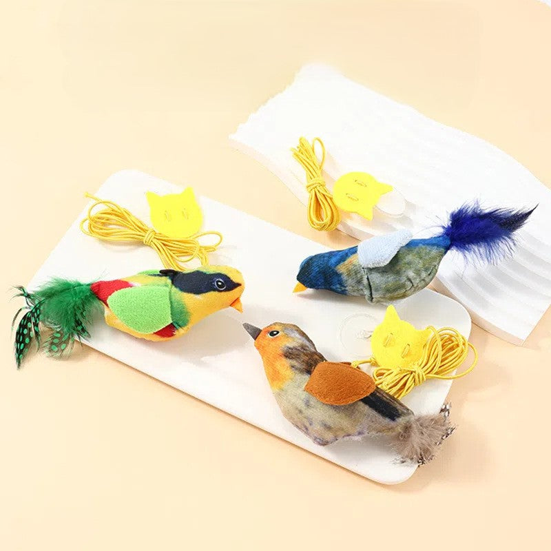 Cat Toy Window Hanging With Realistic Sound Bird-Pet Toys-BIG FRENCHIES-Jane's Pet Boutique