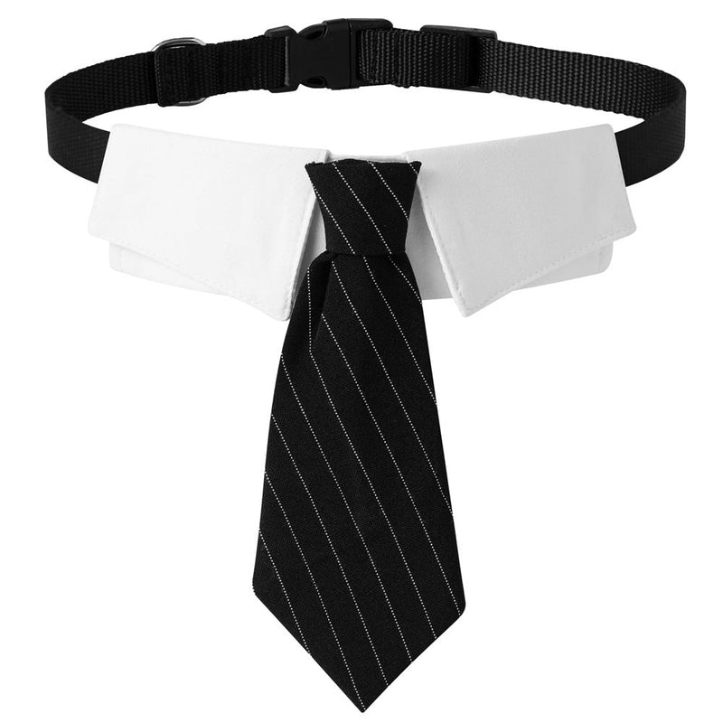 Dog collar tie black stripe-Pet Collars & Leashes-BIG FRENCHIES-Jane's Pet Boutique