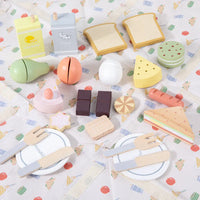 24-Piece Wooden Picnic Pack Pretend Play Set | Food Cutting & Role Play - BIG FRENCHIES