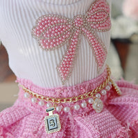 Handmade Chic Puppy Suit Pink Tweed Skirt Outfit