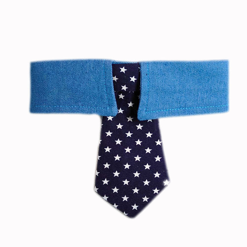 Dog collar tie stars-Pet Collars & Leashes-BIG FRENCHIES-Jane's Pet Boutique
