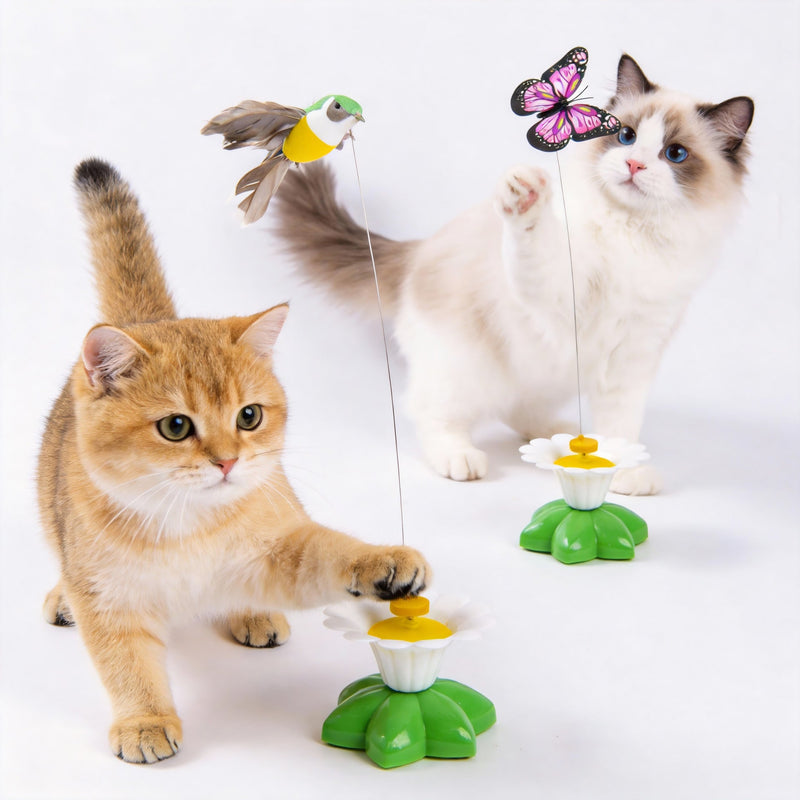 Electric Flutter-Motion Cat Toy - 360° Rotating Realistic Butterfly/Bird-Pet Toys-BIG FRENCHIES-Jane's Pet Boutique