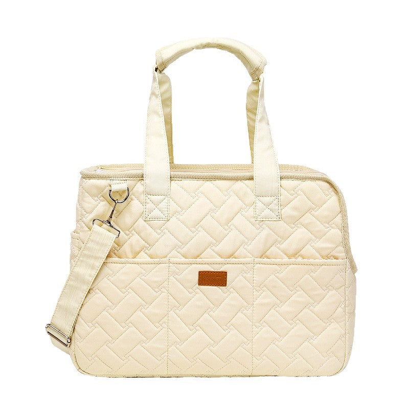 Cream Quilted Pet Carrier – Minimal, Soft & Lightweight-Pet Carriers & Travel-BIG FRENCHIES-Jane's Pet Boutique