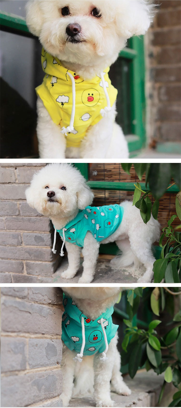 Cartoon Dog Hoodie + Bright Colors & Soft Fit-Pet Apparel-BIG FRENCHIES-Jane's Pet Boutique