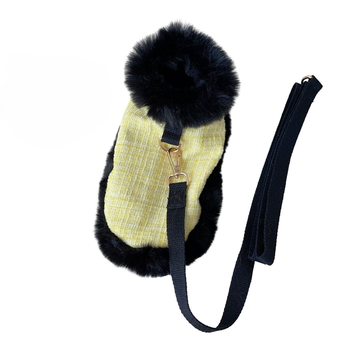 Dog cape+leash sets yellow tweed (no hat)-Pet Apparel-BIG FRENCHIES-Jane's Pet Boutique