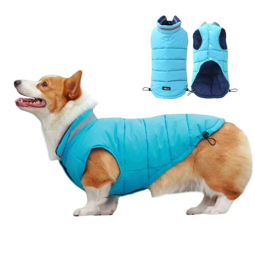 Reflective Dog Puffer Vest Winter Jacket-Pet Apparel-BIG FRENCHIES-Jane's Pet Boutique