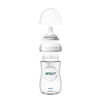 Philips Avent Natural Baby Bottle 120ml - BPA-Free Borosilicate Glass, Anti-Colic Valve