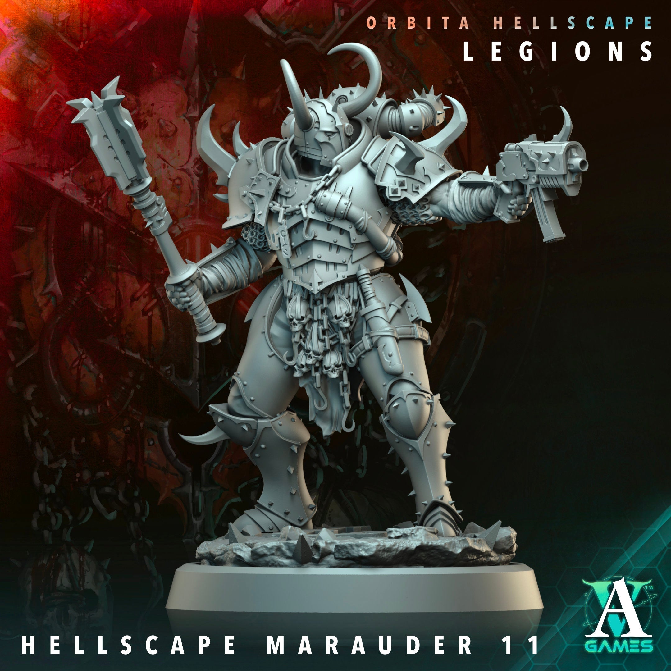 3D Printed Hellscape Marauder by Archvillain Games