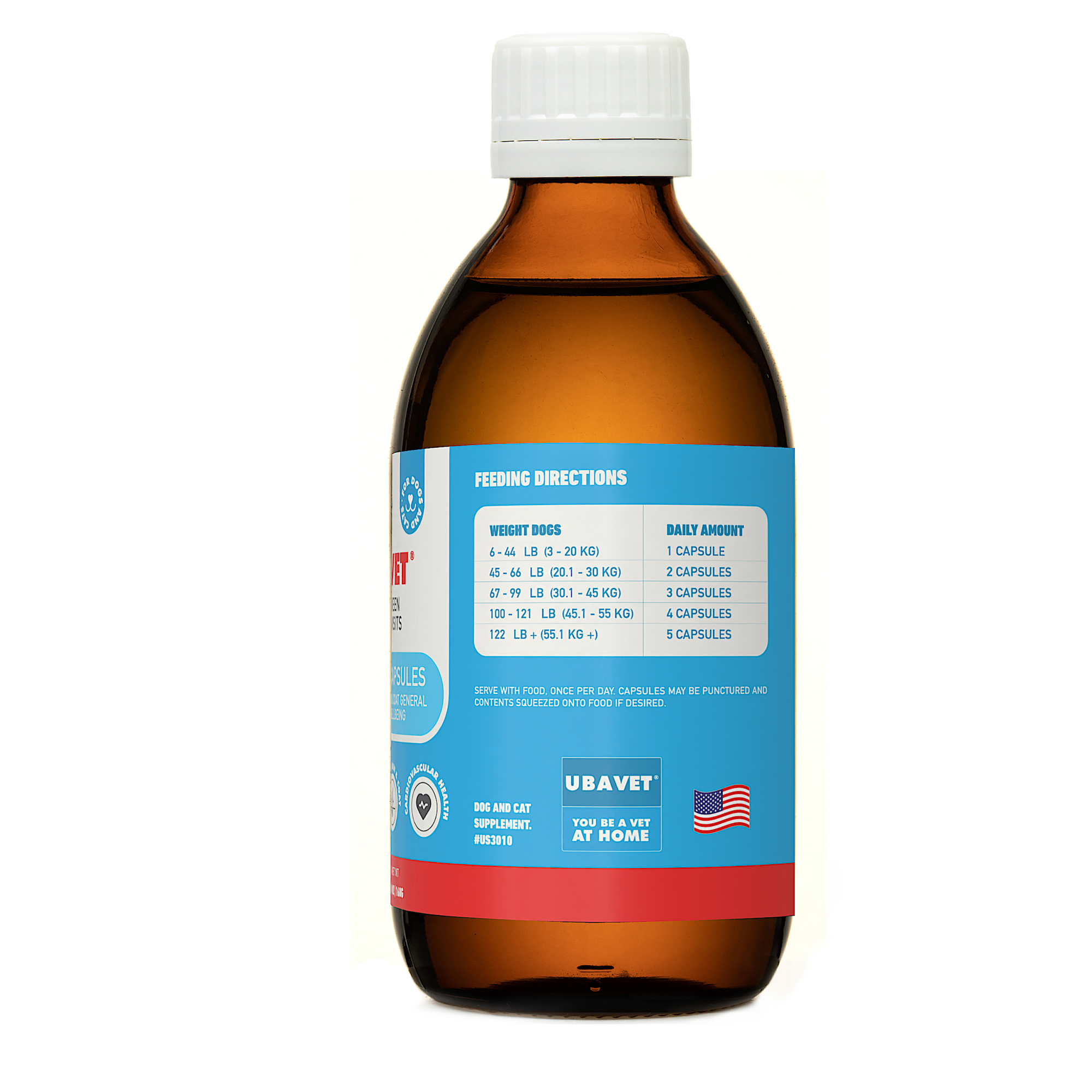 UBAVET Omega-3 Skin & Coat Health and Wellbeing Liquid for Dogs & Cats – 8 fl oz / 237 ml - BIG FRENCHIES