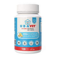UBAVET Omega-3 Capsules 1000 mg – Skin, Coat & General Health Support for Dogs & Cats (120 ct) - BIG FRENCHIES