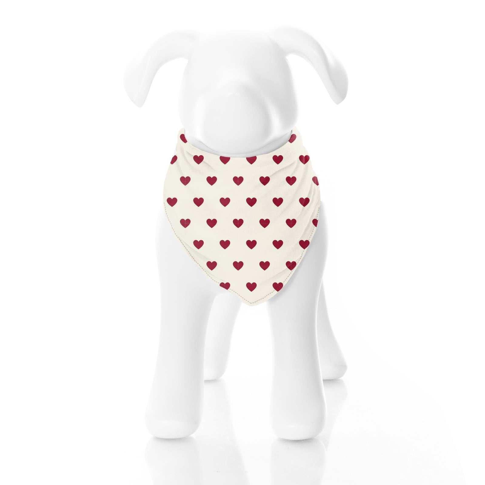 Print Dog Bandana in Natural Hearts