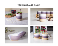 Cappuccino Cup, Latte Cup: Purple/White, approximately 10 -12 oz, Stoneware