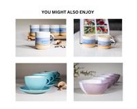 Smoothie Cup Blue Purple White 14 oz Stoneware