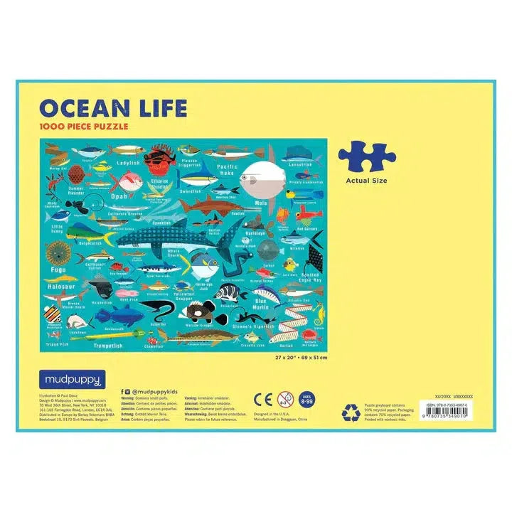 Ocean Life 1000 Piece Jigsaw Puzzle Mudpuppy - BIG FRENCHIES