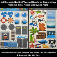 Ocean Explorers: Reusable Decals for Customizing Magnetic Tiles, Plastic Bricks, and more - BIG FRENCHIES