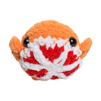 Bandit the Blood Orange Whale Crochet Plushie