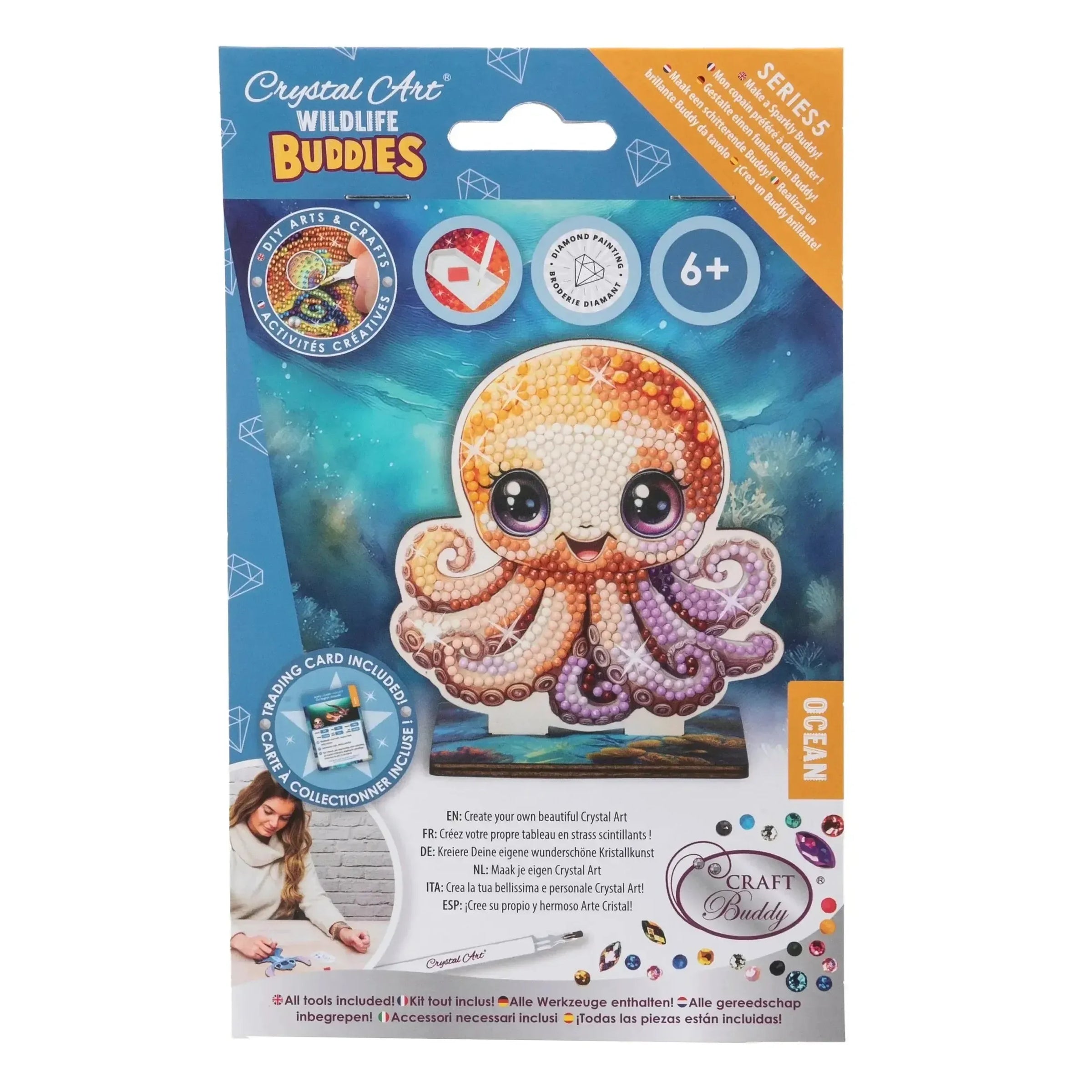 Octopus "Ocean" Crystal Art Buddies Kit Craft Buddy - BIG FRENCHIES