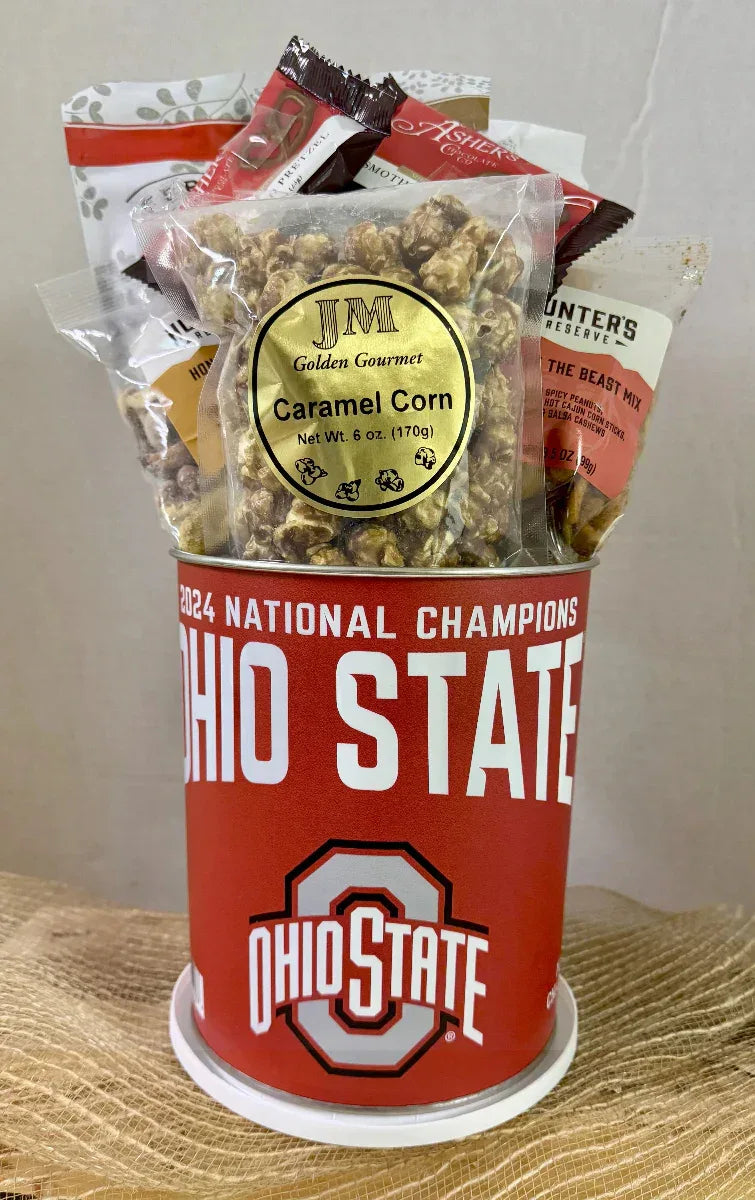 2024 National Champions Ohio State Buckeyes Gift Tin Basket - BIG FRENCHIES