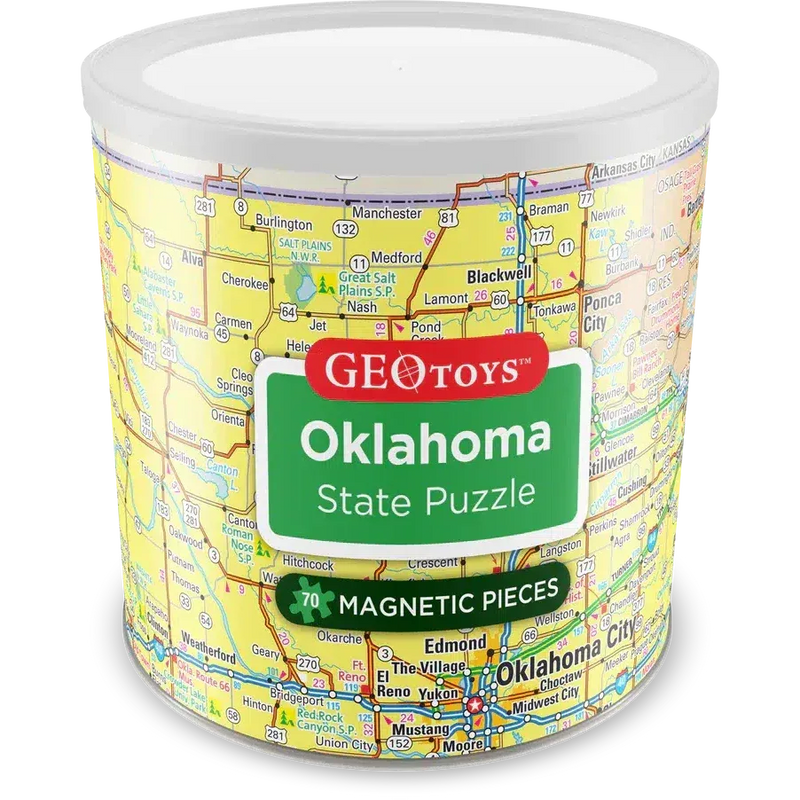 Oklahoma State 70 Piece Magnetic Jigsaw Puzzle Geotoys - BIG FRENCHIES