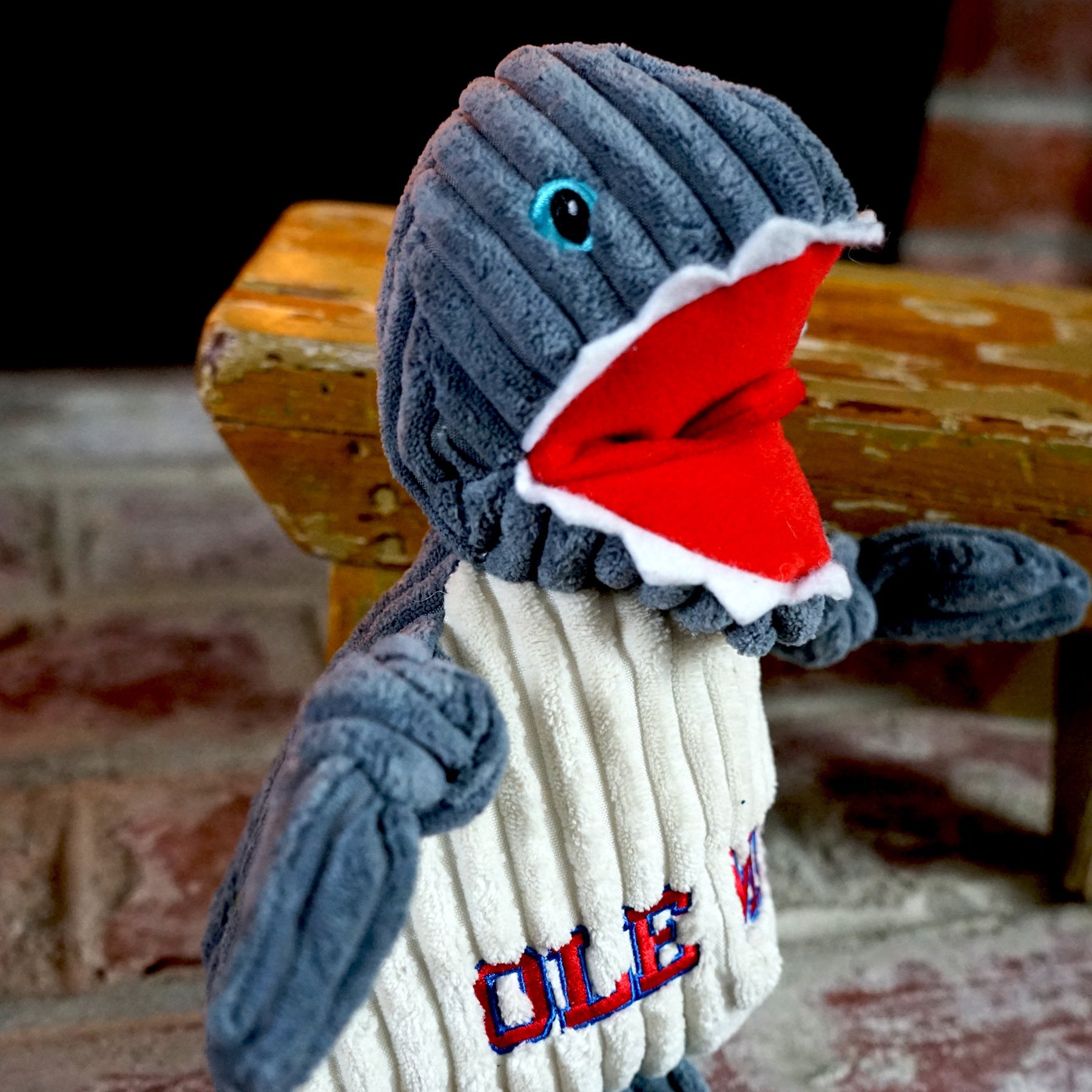 NCAA Ole Miss (U. of Mississippi), Tony Land Shark Knottie® Plush Dog Toy - BIG FRENCHIES