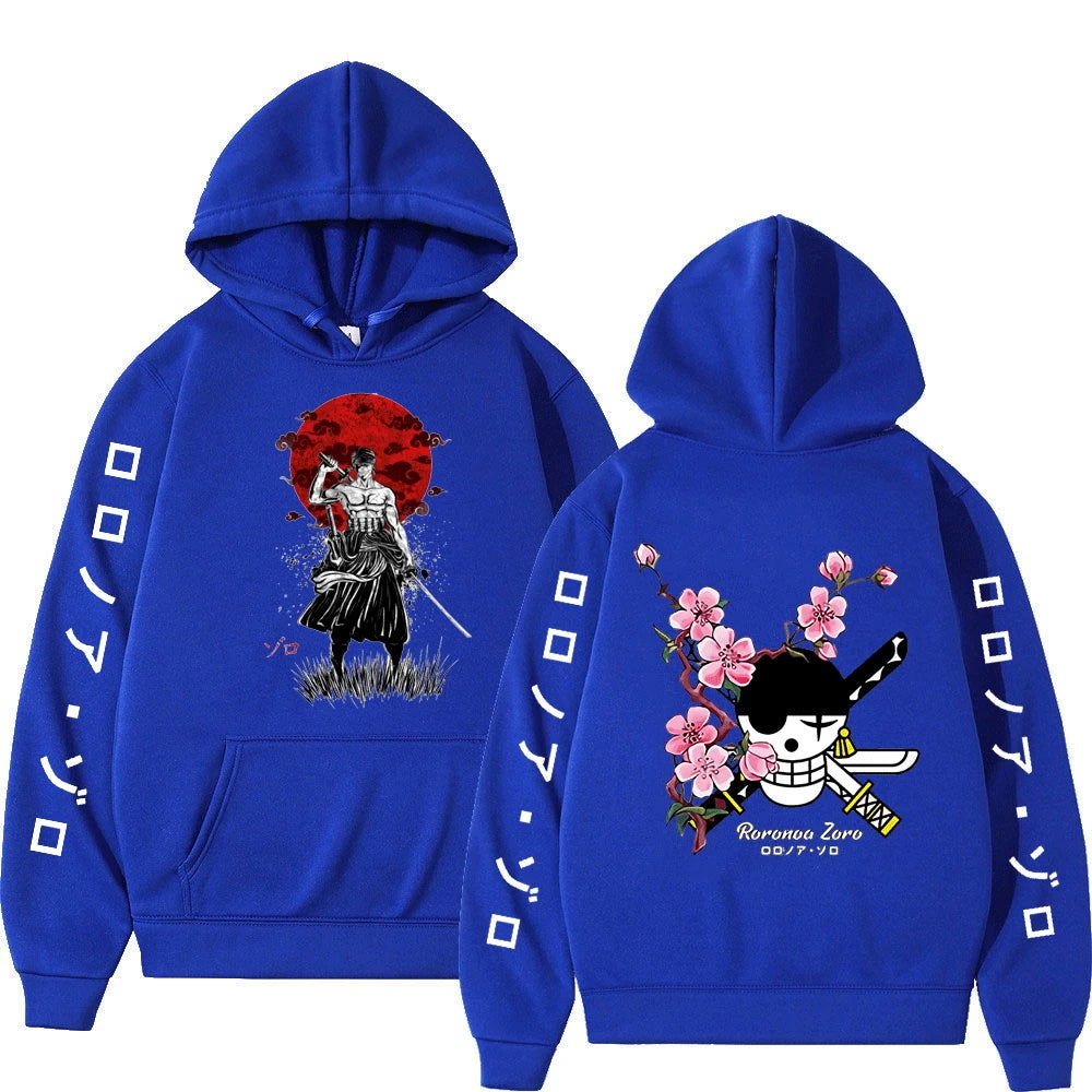 One Piece Roronoa Zoro Hoodies, Japanese Anime Hoodies Men's Casual Fashion Hoody Sweatshirt Male Top